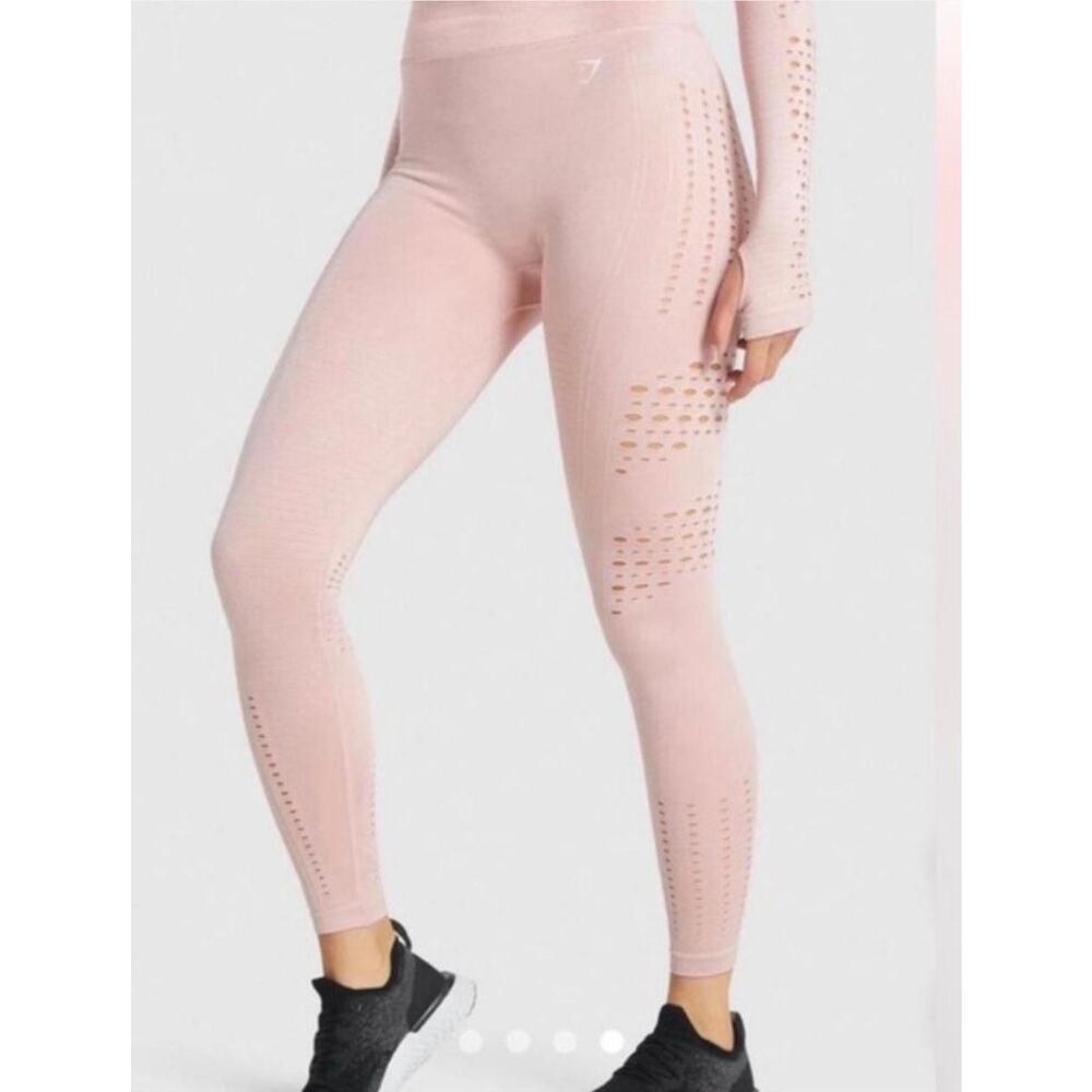 Gymshark Pink Glow Seamless Tights High Waist Leggings Cut Outs Size Medium